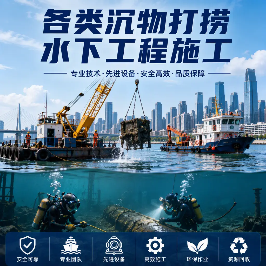 荔浦各类沉物打捞，水下工程施工